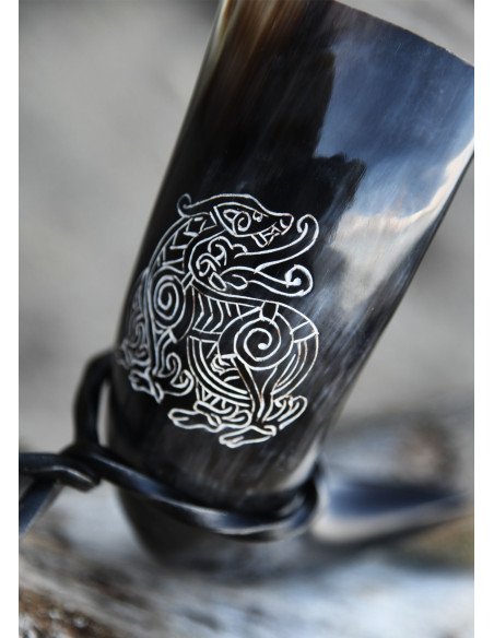 Corne de dragon viking avec support...