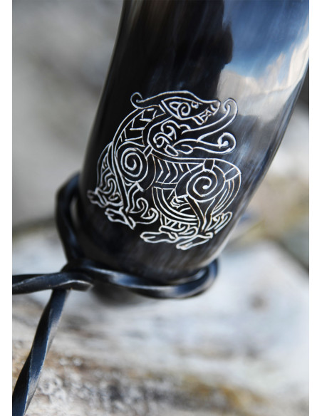 Corne de dragon viking avec support...