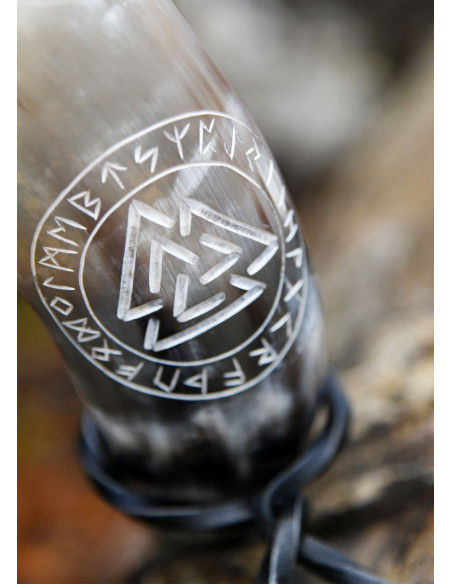 Corne celtique Valknut avec support...