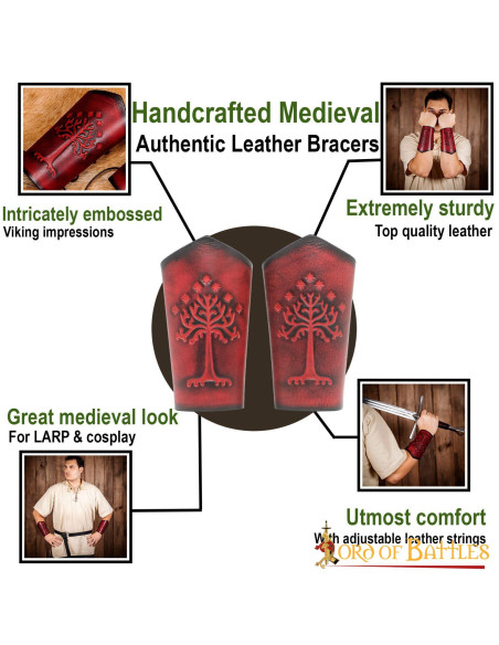 Bracelets Arbre du Gondor en cuir...