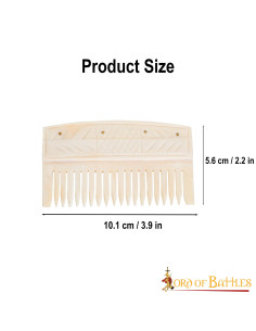 Peigne médiéval en os pour femme (10,1x5,6 cm.) 2