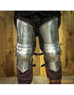 Jambes d'armure médiévale en acier (51,5 cm.)