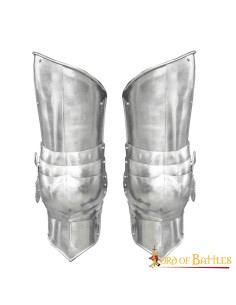 Jambes d'armure médiévale en acier (51,5 cm.) 2