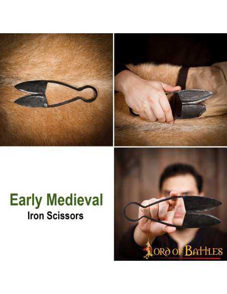 Ciseaux médiévaux en fer forgé à la...