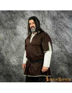 Tunique viking à doubles manches - Marron