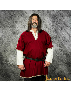 Tunique viking à doubles manches - Grenat