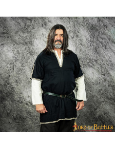 Tunique viking à double manches - Noir