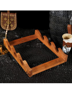 Support mural en bois pour accrocher 3 épées 2