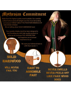 Support en bois pour accrocher les casques (40,5 cm.) 2