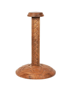 Support en bois sculpté pour accrocher les casques (38 cm.)