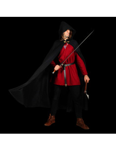 Grande Cape en Laine avec Fermoir en Laiton - Noir 2