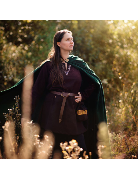 Grande Cape en Laine avec Fermoir en...