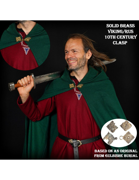 Grande Cape en Laine avec Fermoir en...