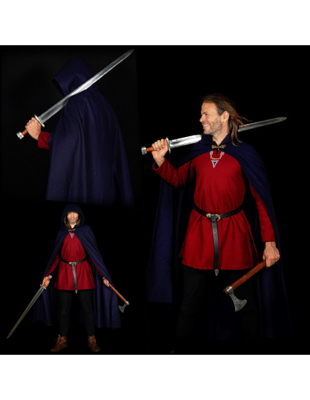 Grande Cape en Laine avec Fermoir en...