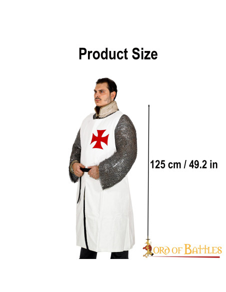 Tabard des Templiers avec croix en pate