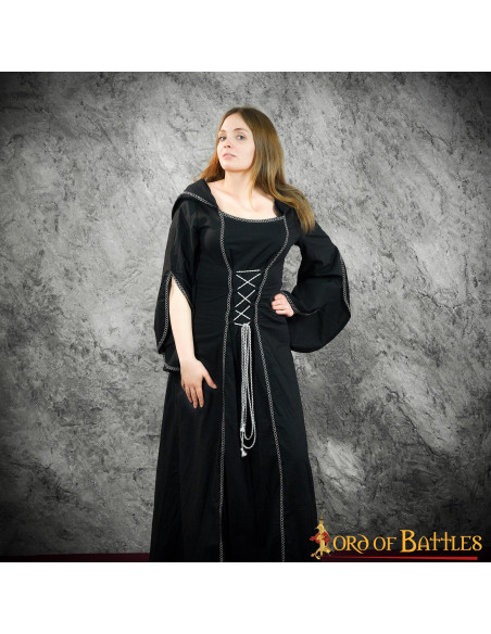 Robe médiévale femme Morgana - Noir