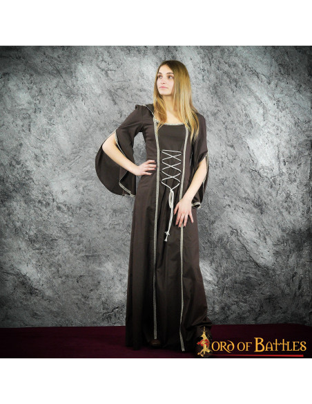 Robe médiévale femme Morgana - Marron