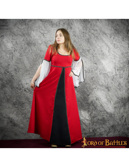 Robe Médiévale Courtisane Anne - Rouge