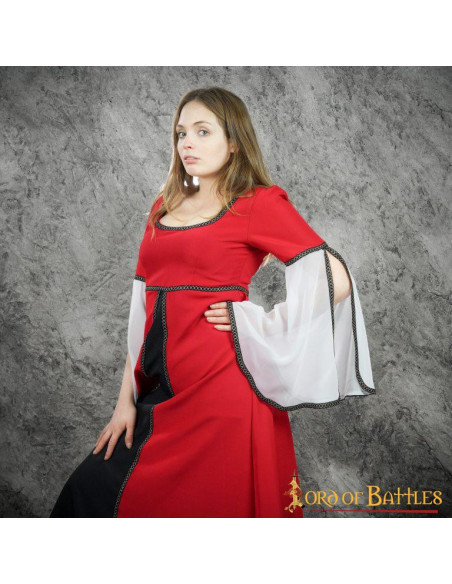 Robe Médiévale Courtisane Anne - Rouge