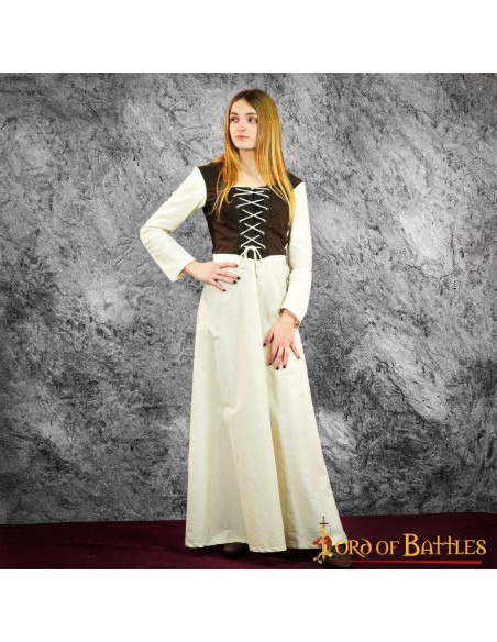 Robe Médiévale Femme Eyra - Ecru