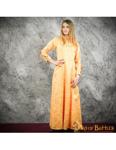 Robe médiévale courtisane femme avec brocards - Jaune