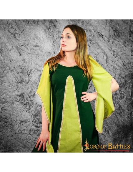 Robe Médiévale Courtisane Aelis - Vert