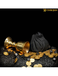 Sac de mendiant médiéval - Noir (8,8 cm.) 2