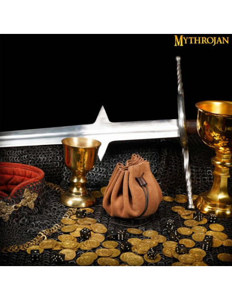 Sac de mendiant médiéval - Marron...