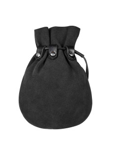 Sac de mendiant médiéval - Noir (23,3x18,2 cm.)
