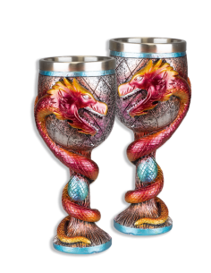 Coupe de dragons médiévaux (18x7,6 cm.)