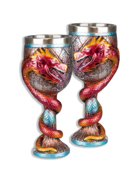 Coupe de dragons médiévaux (18x7,6 cm.)