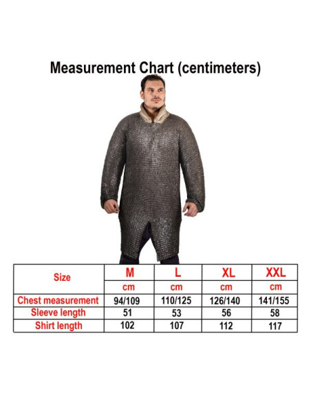 Cotte de mailles médiévale à manches...