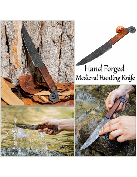 Couteau médiéval en spirale avec...