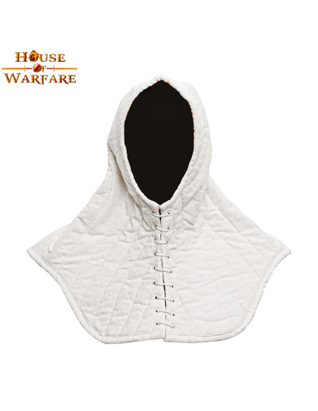 Casquette rembourrée avec gorget en écru