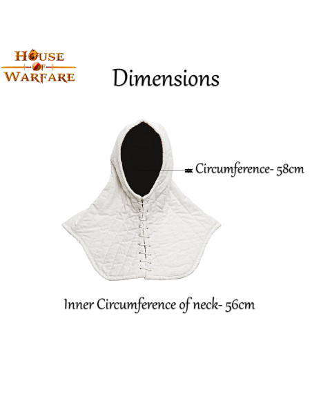 Casquette rembourrée avec gorget en écru