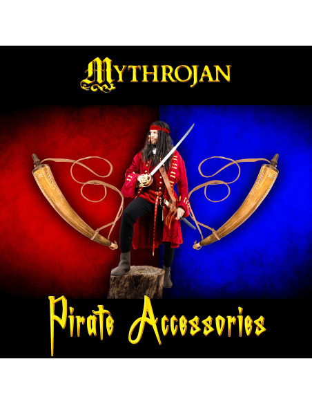 Boîte à poudre en corne sculptée à la...