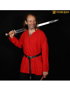 Tunique médiévale Raider coupe large couleur rouge