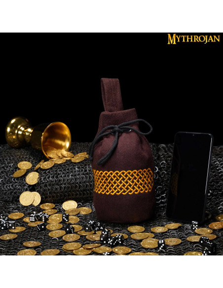 Sac médiéval en laine brodée pour...