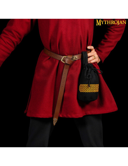 Sac médiéval en laine brodée pour...