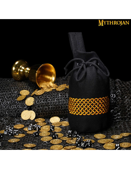 Sac médiéval en laine brodée pour...