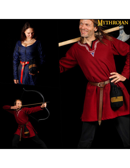 Sac médiéval en laine brodée pour...