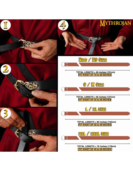 Ceinture viking en cuir Midgard...