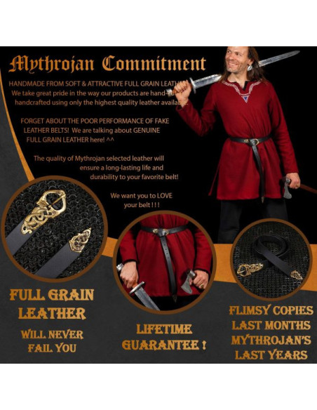 Ceinture viking en cuir Midgard...