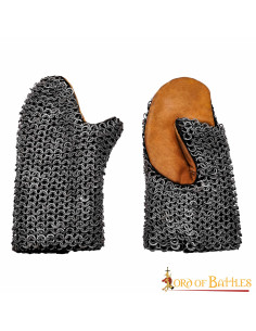 Gantelets en cotte de mailles rembourrés avec anneau plat... 2