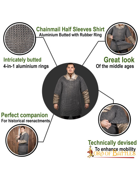 T-shirt à manches mi-longues en cotte...