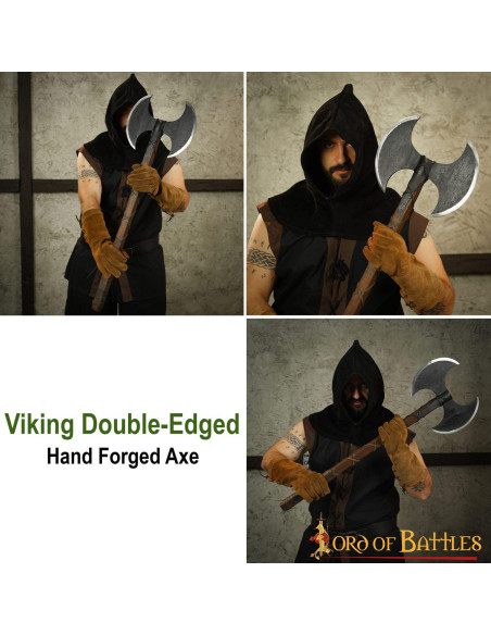 Hache Viking à double tranchant en...