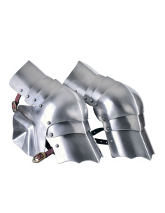 Paire de genouillères médiévales en acier (XVe siècle)