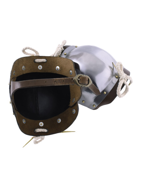 Genouillères médiévales en acier, paire