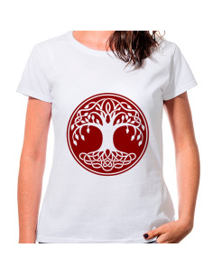 T-shirt Celtic Tree of Life pour femme en blanc, manches...