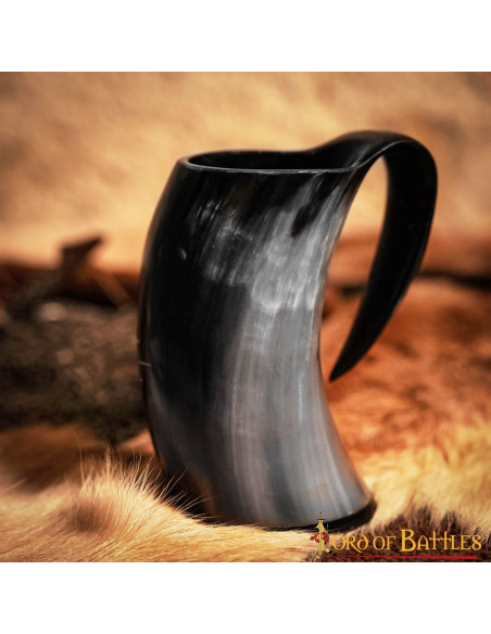 Chope à bière Viking Valknut en corne...